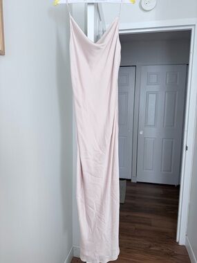 Shona Joy Blush Pink Slip Maxi Dress with Spaghetti Straps